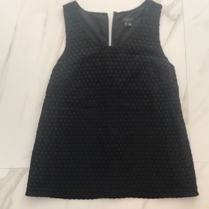 Theory black sleeveless eyelet blouse